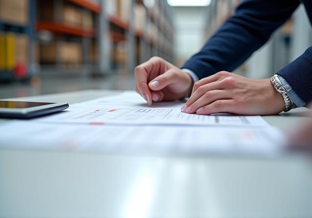 Logistics team managing freight documents